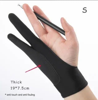 Anti-Touch Two-Finger Hand Gloves for Tablet Drawing & Digital Art - Anti-Fouling, Oil Painting Screen Protection