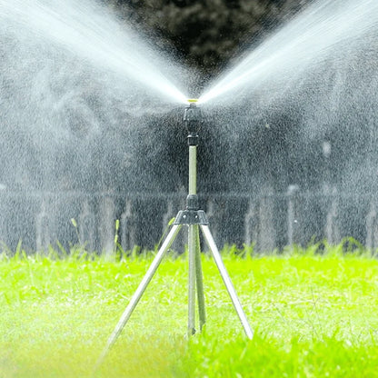 360° Rotary Garden Sprinkler - Stainless Steel Tripod Lawn Irrigation Sprinkler with Telescopic Support