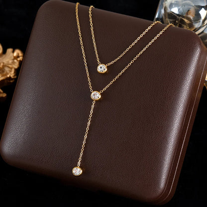 GANEMLY 316L Stainless Steel Water Drop Pendant Necklace – Trendy 18K Gold Plated Women’s Jewelry Gift