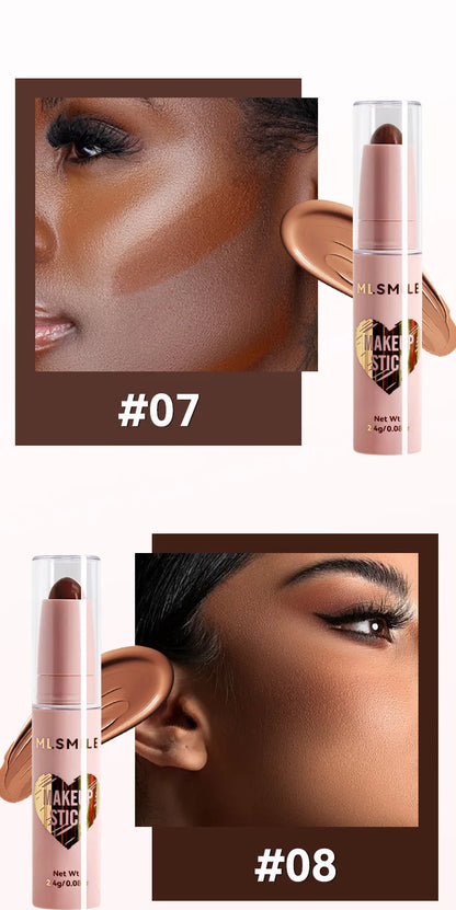 MLSMILE 8-Color High Gloss Pearl Contouring Stick – Face Brightening & 3D Shadow Sculpting Pen