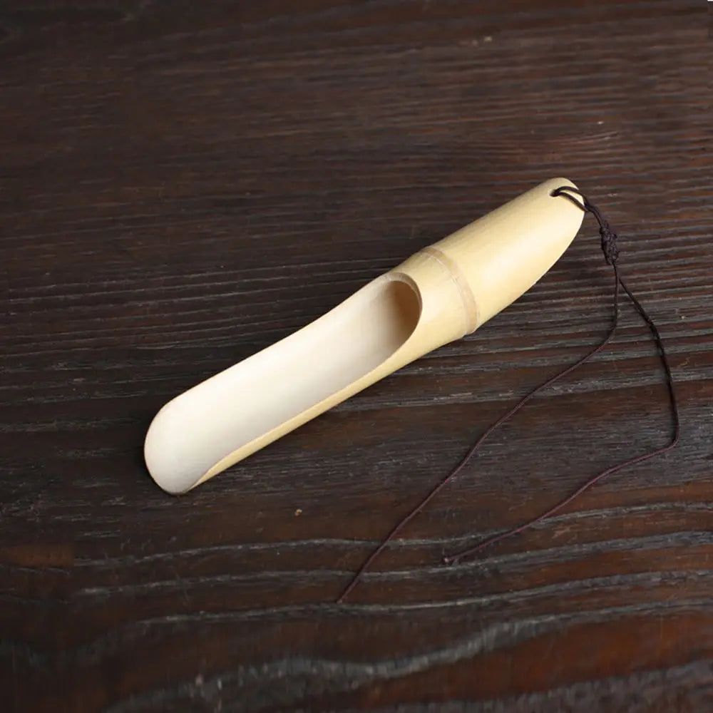Japanese-Style Natural Bamboo Rattan Tea Scoop – Tea Shovel, Leaves Chooser, Honey & Coffee Spoon, High-Quality Holder