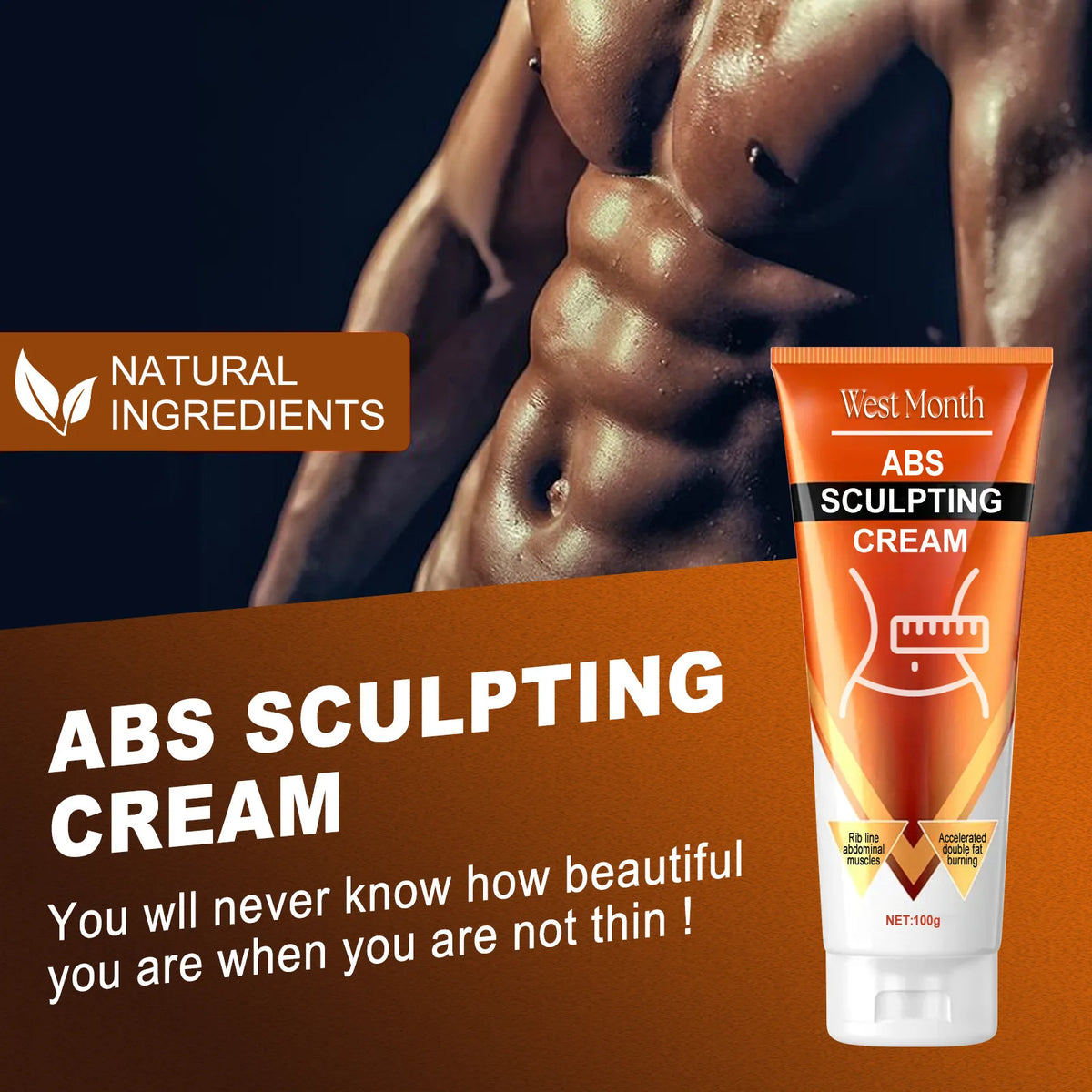 Abdominal Muscle Firming Cream - Warming Massage Cream for Belly Care, Muscle Sculpting & Fitness Routines