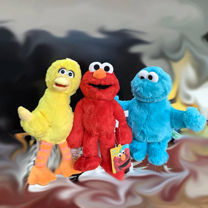 Cute Sesame Street Plush Toys - Elmo, Cookie Monster, Big Bird & Kermit Stuffed Dolls