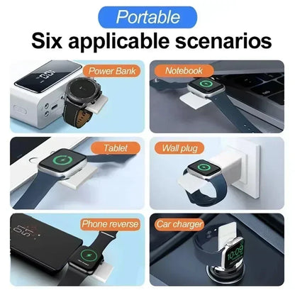 Magnetic Wireless Watch Charger USB-C — Fast Charging for Apple Watch 9/8/7/6/5/4/SE & Samsung Galaxy Watch 7/6/5/4 Active 1/2