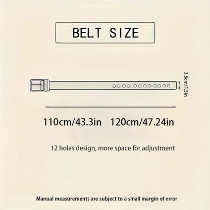 Men's PU Leather Belt with Alloy Pin Square Buckle - Fashionable Business and Leisure Belts in Black, Coffee Brown for Jeans
