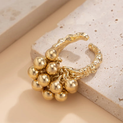 Salircon CCB Small Ball Open Ring – Punk Hip Hop Metal Finger Ring for Women & Men 2024 Jewelry Gift