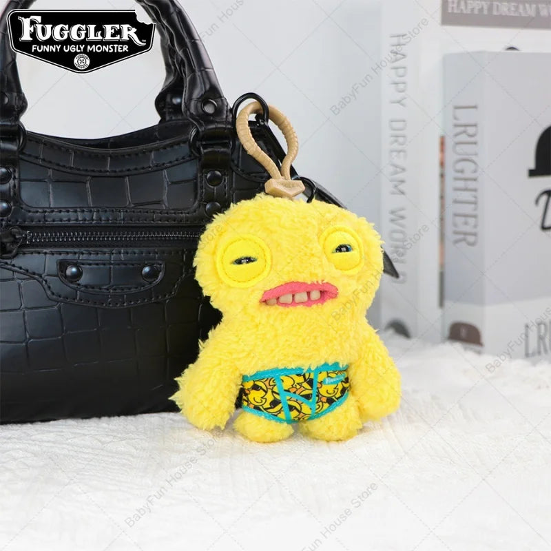 Original Fuggler Ugly Teeth Plush Keychain – Wide-Eyed Monster, Alien & Rabbit Peluche Pendant Toy