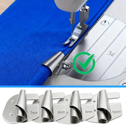 8-Piece Rolled Hemmer Foot Set - 3–10mm Spiral Edge Presser Feet for Sewing Machines