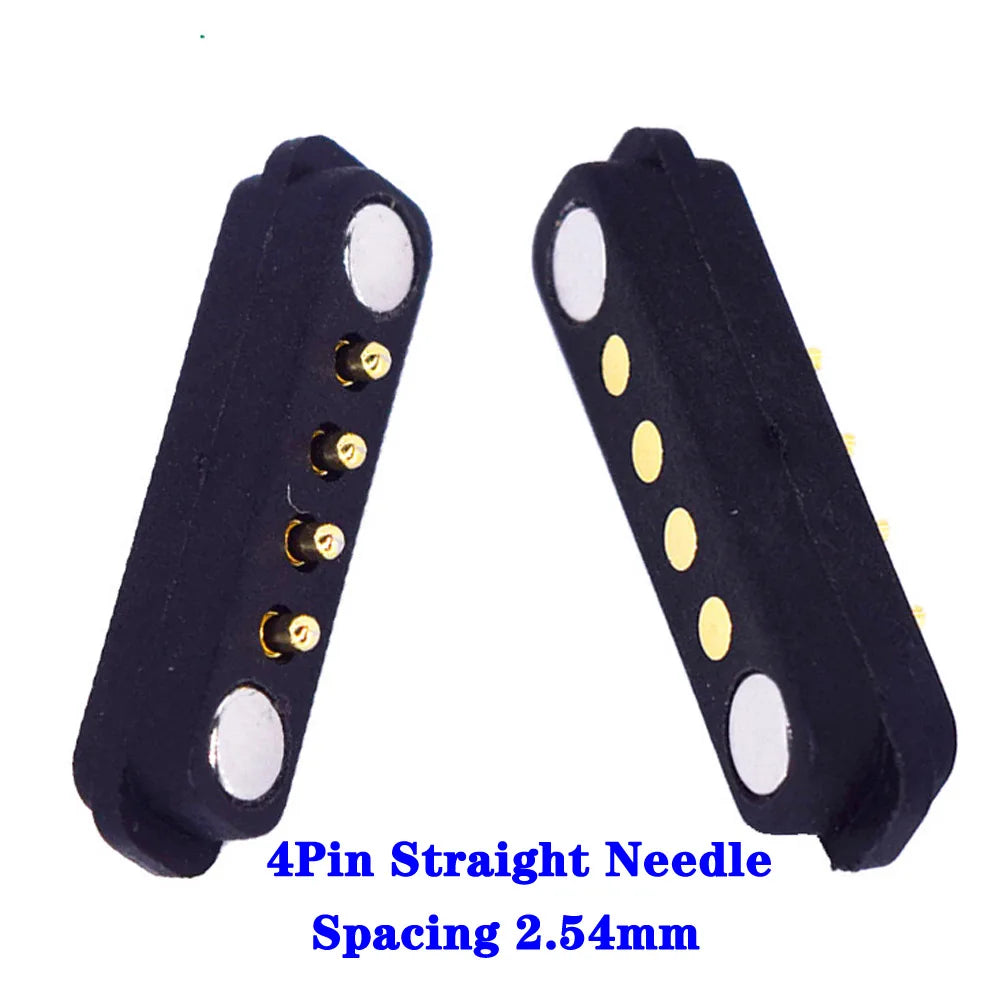 2-Pin Waterproof Magnetic Pogo Pin Connector - 2.8mm Pitch Spring-Loaded Male/Female DC Power Socket with Ears