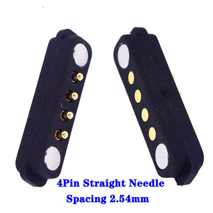 2-Pin Waterproof Magnetic Pogo Pin Connector - 2.8mm Pitch Spring-Loaded Male/Female DC Power Socket with Ears