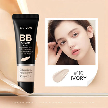 High Coverage BB Cream Foundation – Waterproof Long-Lasting Concealer & Brightening Face Primer for Natural Contour Makeup Base