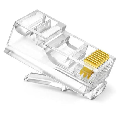 50 PCS RJ45 Cat6 Connectors — Unshielded Perforated Crystal Head for Network Cables