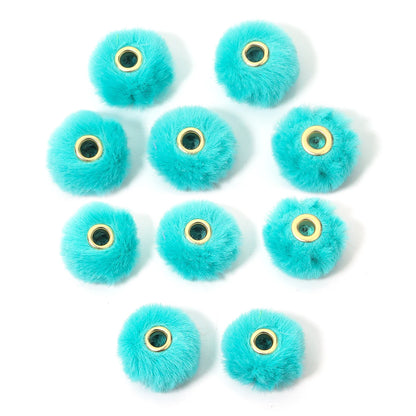10pcs Plush Fur Ball Beads – Multicolor Pompom Spacer Beads for DIY Jewelry, Earrings & Bracelets