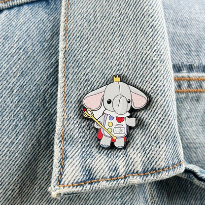 Cutie the Elephant Brooch – Kawaii Animal Lapel Pin, Action Adventure Game It Takes Two, Gamer Couple Gift