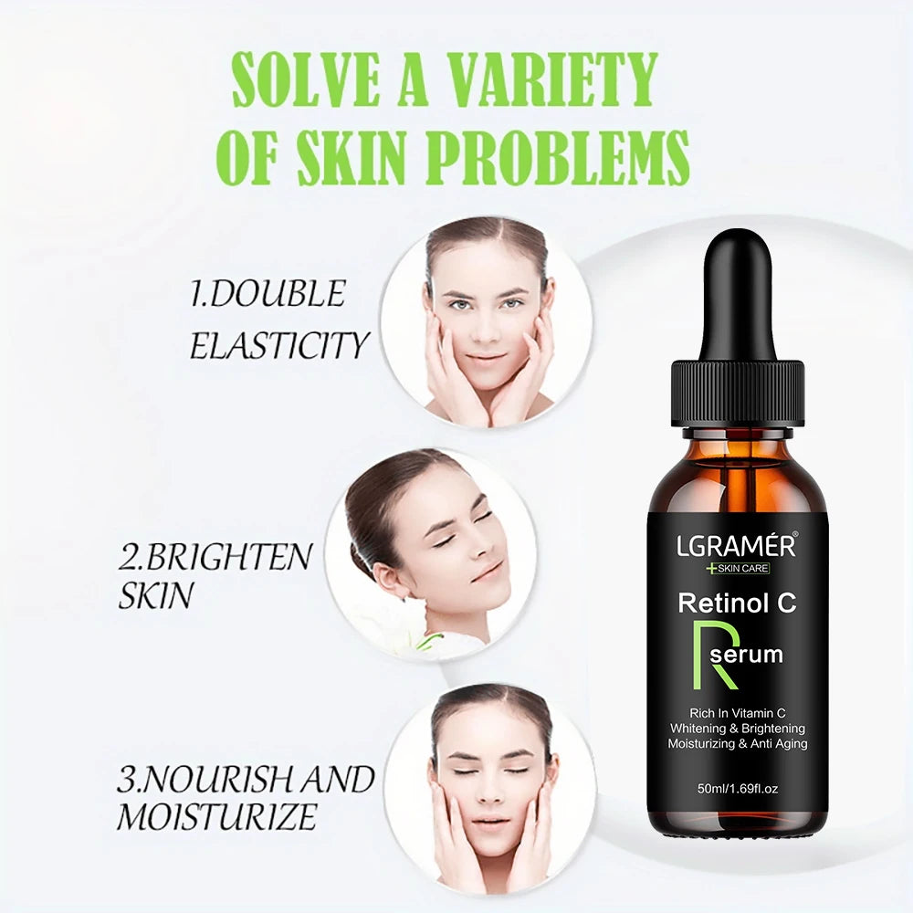 Retinol Anti-Aging Serum – Wrinkle Removal, Pore Shrinking, Whitening & Moisturizing Face Firming Oil