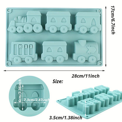 Cartoon Train Silicone Mold - Reusable Muffin, Cupcake & Cake Baking Mold