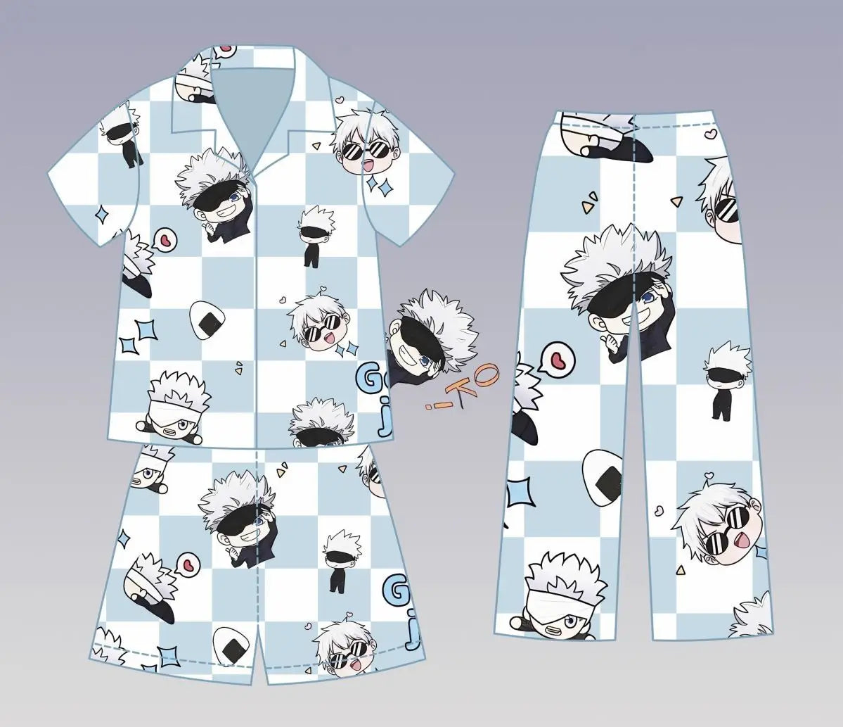 Jujutsu Kaisen Gojo Satoru Anime Pajamas Set – Cute Spring & Summer Couples Homewear, Birthday Gift