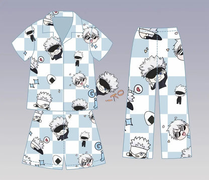 Jujutsu Kaisen Gojo Satoru Anime Pajamas Set – Cute Spring & Summer Couples Homewear, Birthday Gift