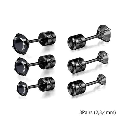 20G Titanium Stud Earrings – Hypoallergenic Tiny Cubic Zirconia Screw Back Cartilage & Tragus Piercing Jewelry