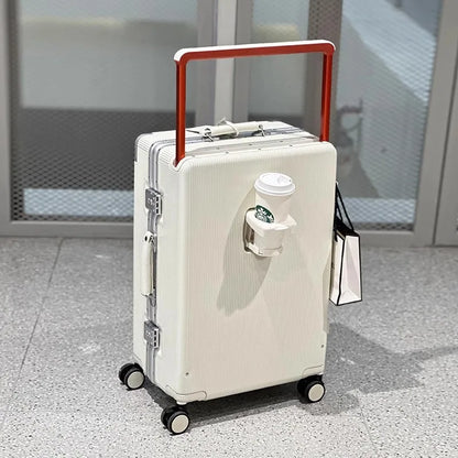 Sushimu 20"/24" Wide Handle Travel Suitcase – Men & Women Carry-On Luggage with PC Aluminum Frame Trolley