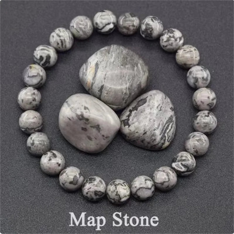 8MM Natural Epidote Zoisite & Lava Stone Bead Bracelet - Tiger Eye & Quartz Jewelry for Women