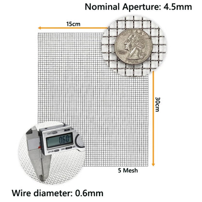 304 Stainless Steel Mesh Filter Sheets 4–400 Mesh Woven Wire Screen 1–5pcs High Quality Filtration Mesh