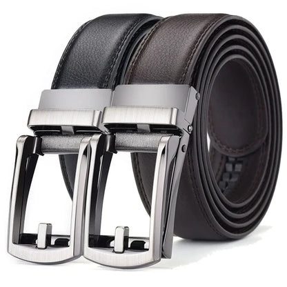 Men’s Luxury Click Belt – Genuine Leather Automatic Alloy Buckle for Business & Jeans