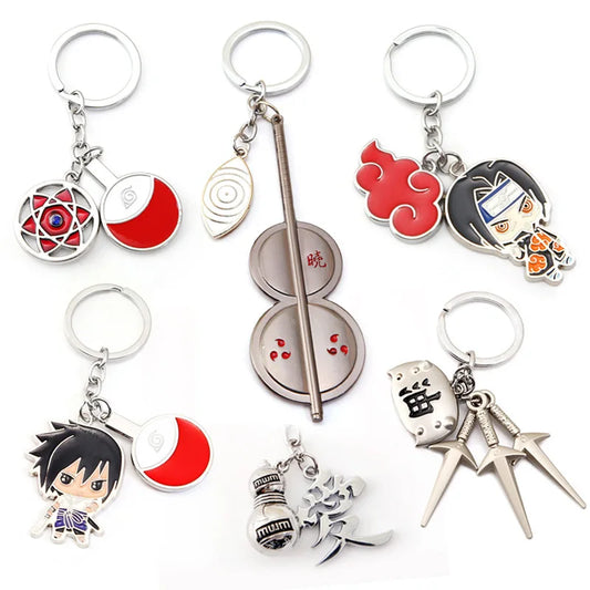 Anime Akatsuki Naruto Character Keychain – Gaara, Sasuke Sharingan, Jiraiya & Uzumaki Metal Cosplay Pendant Gift for Fans