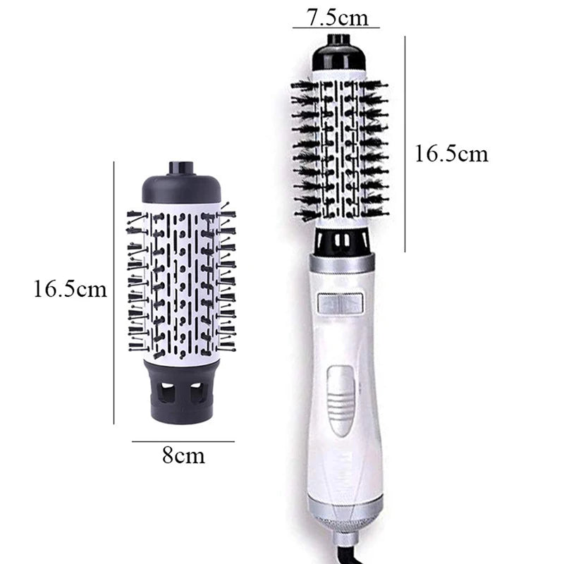 Automatic Rotating Hot Air Brush 2-in-1 – 360° Curling Iron & Hair Dryer Comb for Salon-Style Styling