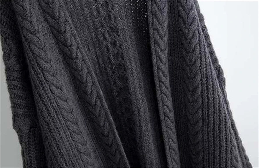 Women's Hollow Out Knitted Cardigan Coat – Casual Loose Fit, Big Size 4XL, Long Gilet Sweater Jacket