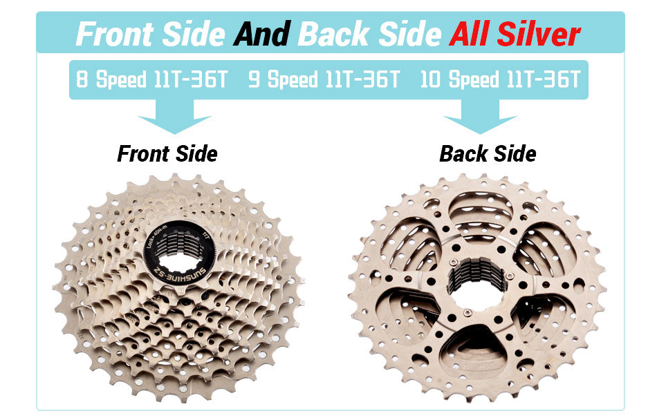 SUNSHINE Bicycle Cassette 8-12 Speed Freewheel - 32T to 52T Sprocket for Shimano/SRAM HG Flywheel
