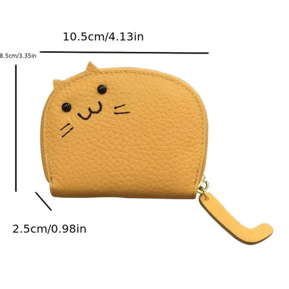 Cartoon Cat-Shaped Women’s Wallet – Multi-Card Slots, Cute Faux Leather Coin Purse & Creative ID Card Holder