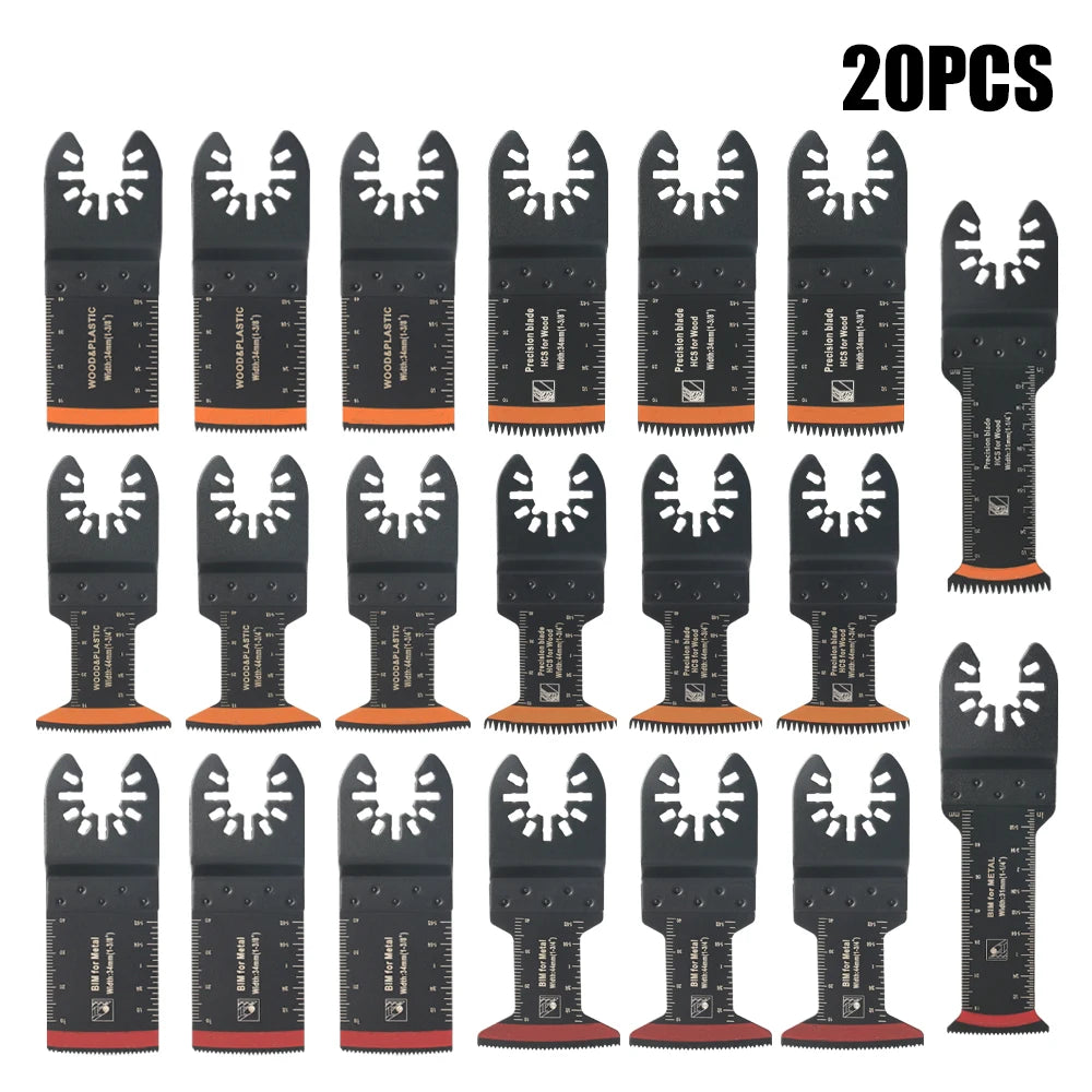Tooth Oscillating Saw Blade Kit - 10-39PCS Carbide Multitool Blades for Wood PVC & Metal Cutting