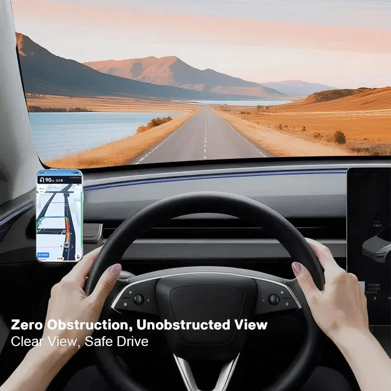 Magnetic Tesla Phone Holder – 360° Rotatable Car Mount for Model 3 Highland and Model Y Juniper