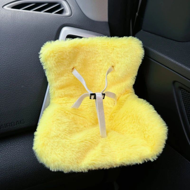 Mini Plush Doll Safety Seat — Kawaii Labubu Idol Kpop Plush Car Air Freshener & Ornament Gift