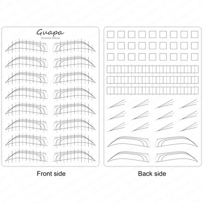 Silicone Practice Skin for Permanent Makeup — Double-Sided Latex Sheet with Brows Design for Hair Stroke Training