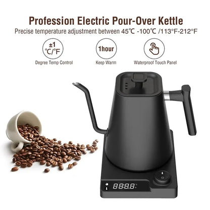 1200W Gooseneck Electric Kettle with Temperature Control - Coffee & Tea Brewing Pot (110V/220V)
