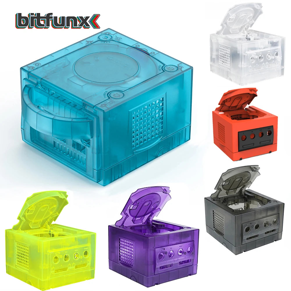 Bitfunx GameCube NGC Replacement Shell – Transparent Purple & Black Case for GC Console