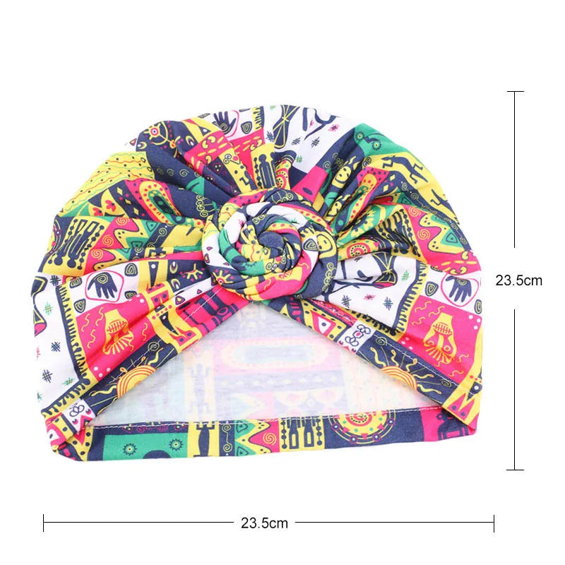 African Floral Pleated Turban - Elegant Knot Flower Beanie Head Wrap for Women, Bandana & Head Cover