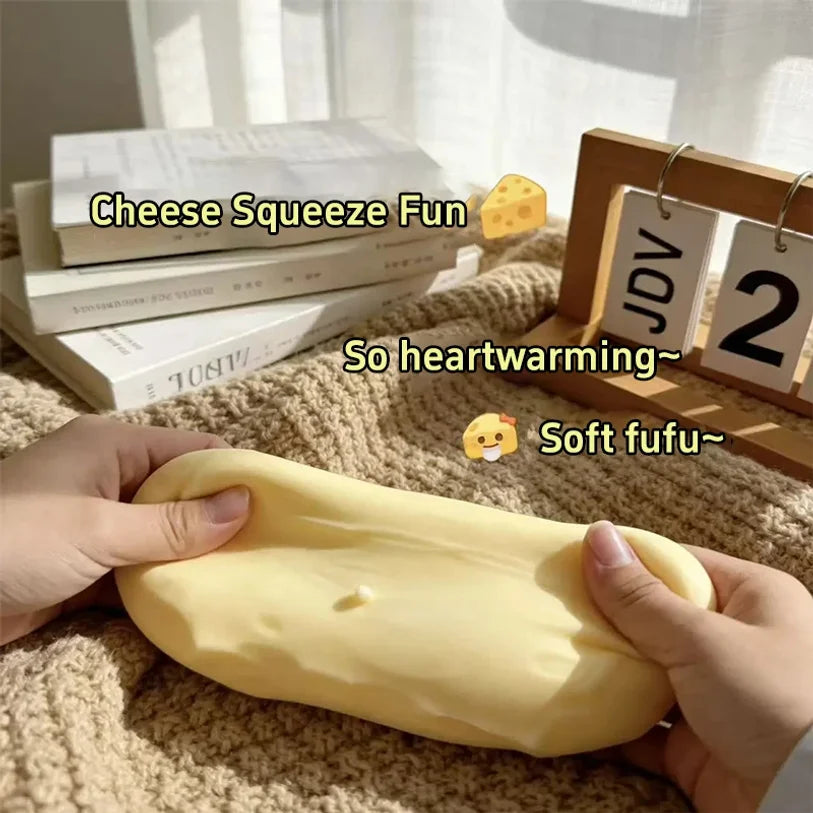 Giant Cheese Squishy Toy - Soft Slow-Rebound Stress Relief Fidget Ball