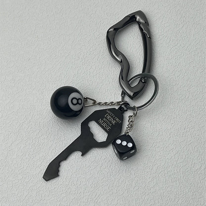 Twisted Metal Carabiner Keychain – Multifunctional Gothic Key Ring for Backpack & Waist Hanging Decor