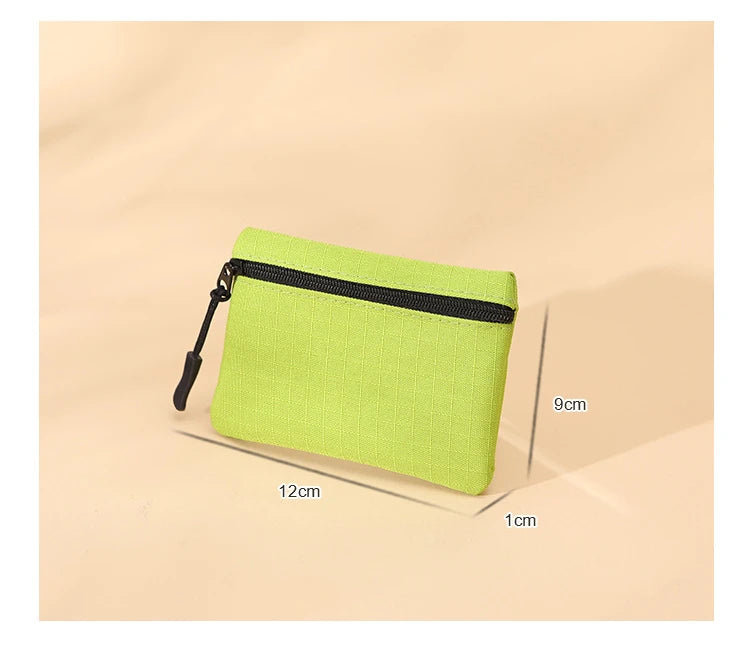 Canvas Mini Coin Purse with Zipper – Cute Solid Color Key & Money Pouch for Kids, Women & Men