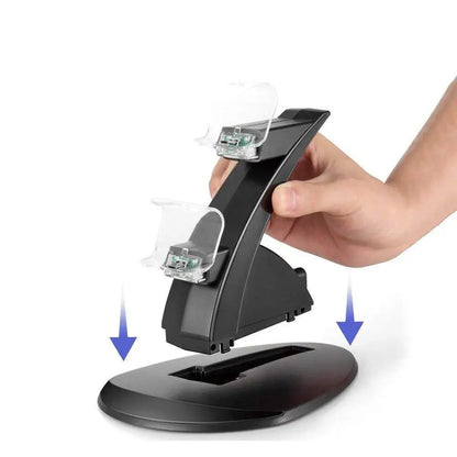 Gaming Controller Charger Stand with LED Indicator - Dual USB Docking Station for PS4 Pro and Accessories