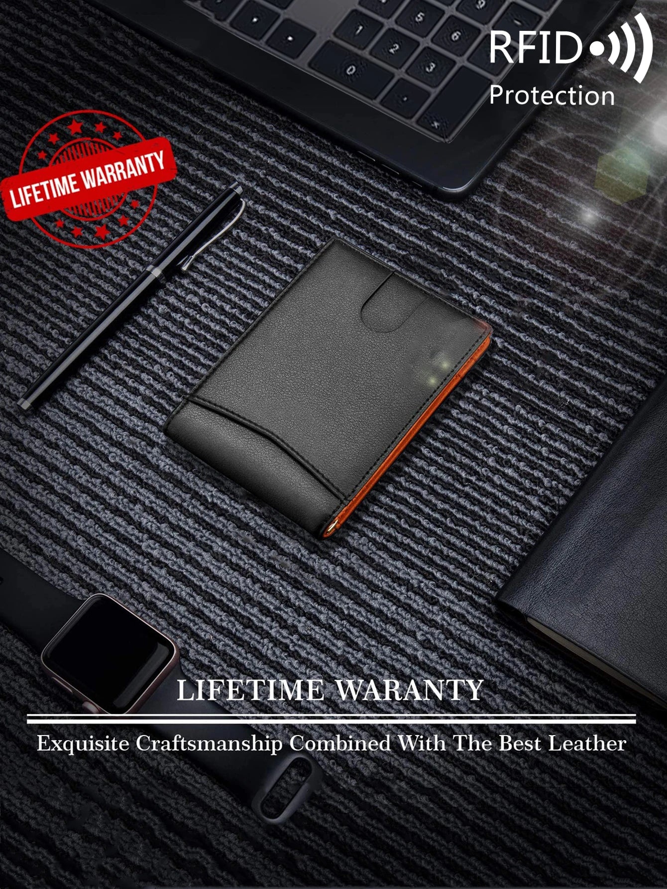 RFID Carbon Fiber Men’s Wallet — Ultra-Thin Mini Card Holder with 7 Slots