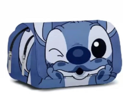Stitch Fully Printed Flap Pencil Case – Kawaii Anime Stationery Box for School Girls