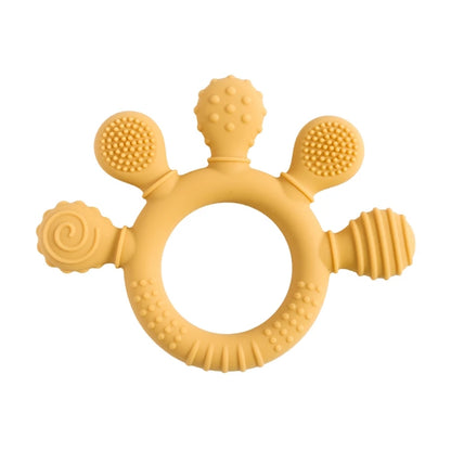 Baby Silicone Teether Toy - BPA Free Dental Chew Ring Bracelet for Infant Teething Relief and Kids Gift