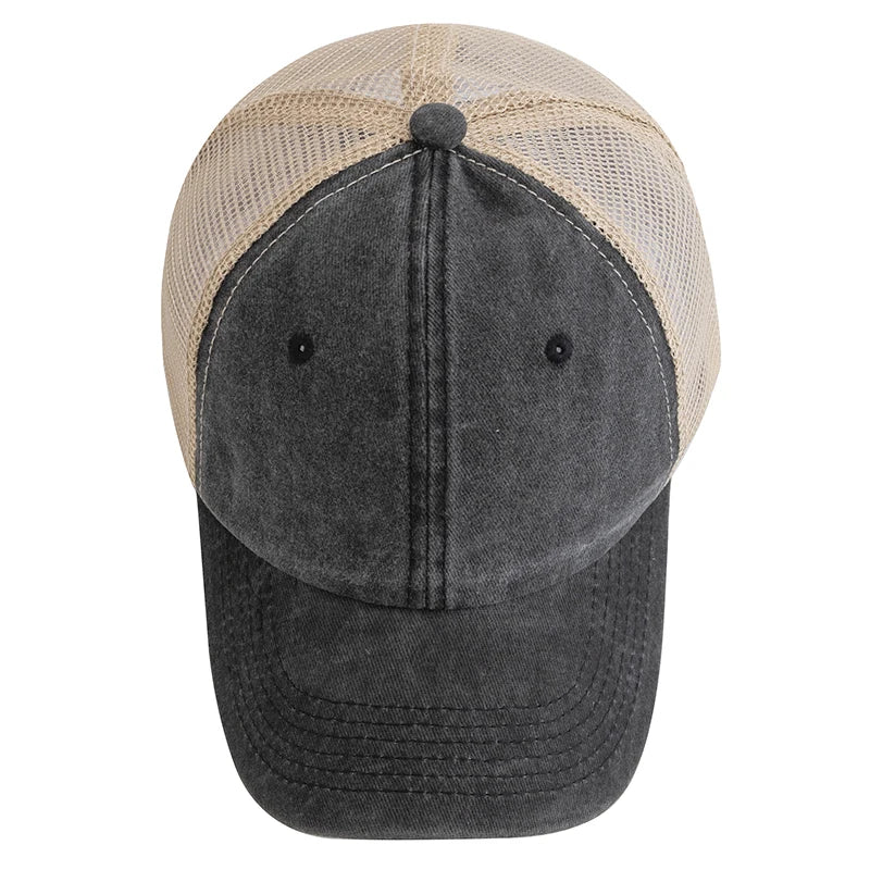 Unisex Washed Cotton Trucker Hat - Multi Color Casual Baseball Cap for Men & Women
