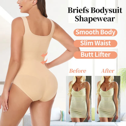 Women’s Tummy Control Shapewear Bodysuit - Butt Lifter Slimming Body Shaper for Invisible Under Dress Wear