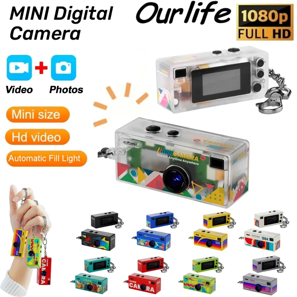 Ourlife Thumb Keychain Camera - 0.96-Inch Mini 1080P Action Camcorder with Memory Card Support
