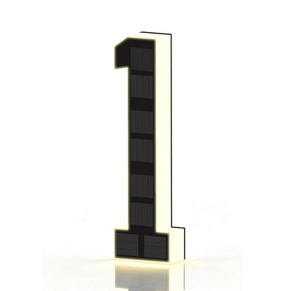 LED Solar House Numbers - IP65 Waterproof Personalized Illuminated Outdoor Address Sign for Home, Hotel & Bar 23/17/12CM